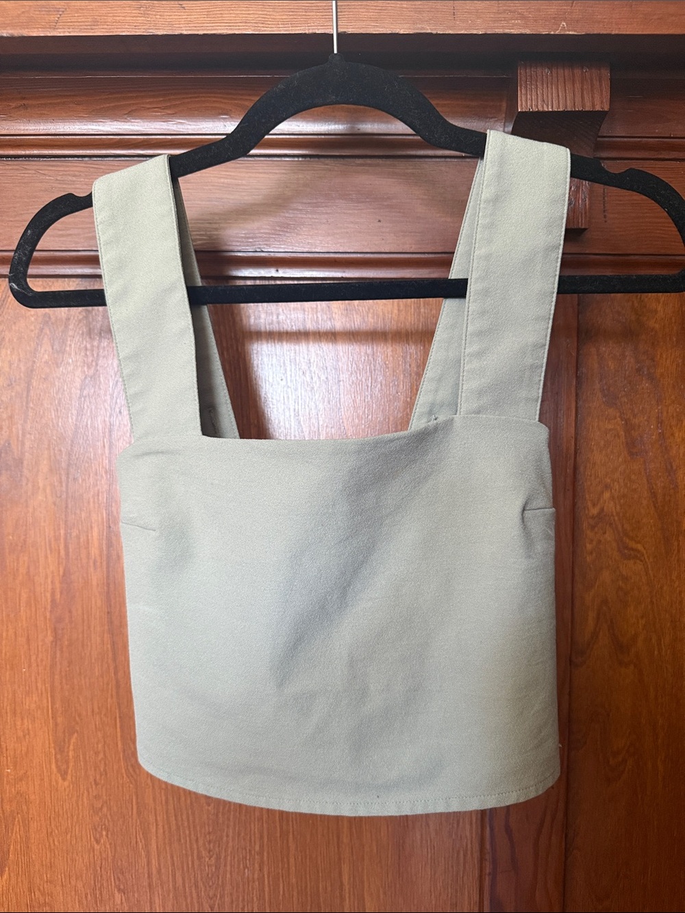 Abercrombie & Fitch Light Sage Square-Neck Crop Top